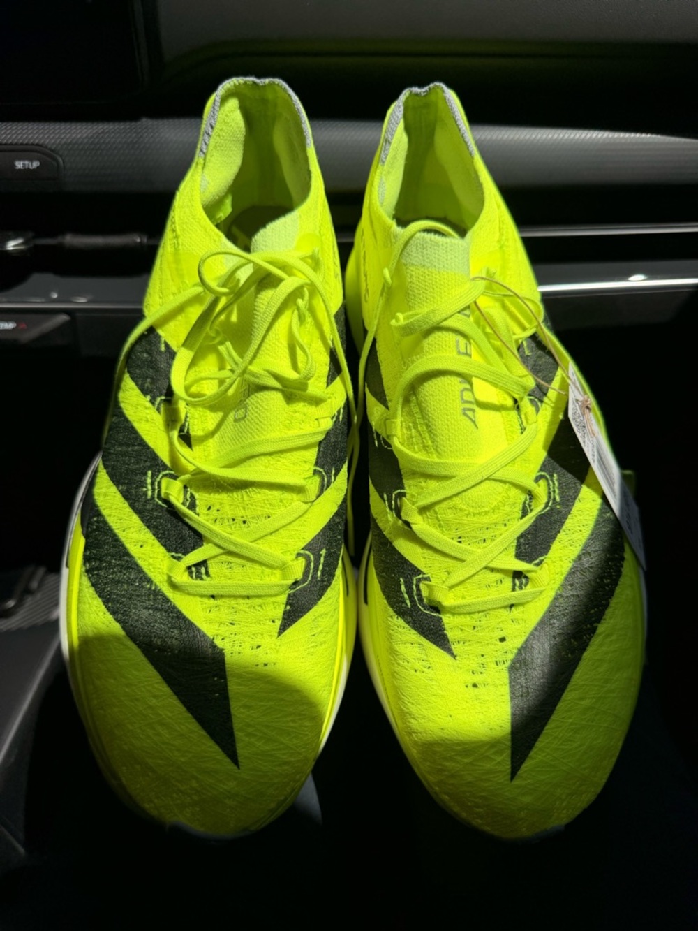 adidas Adizero Prime X3 Men's Neon Yellow and Black Athletic Running Shoes